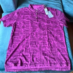 NWT Tommy Bahama Men’s XL Lido Beach Polo Island Sunset/Fuchsia